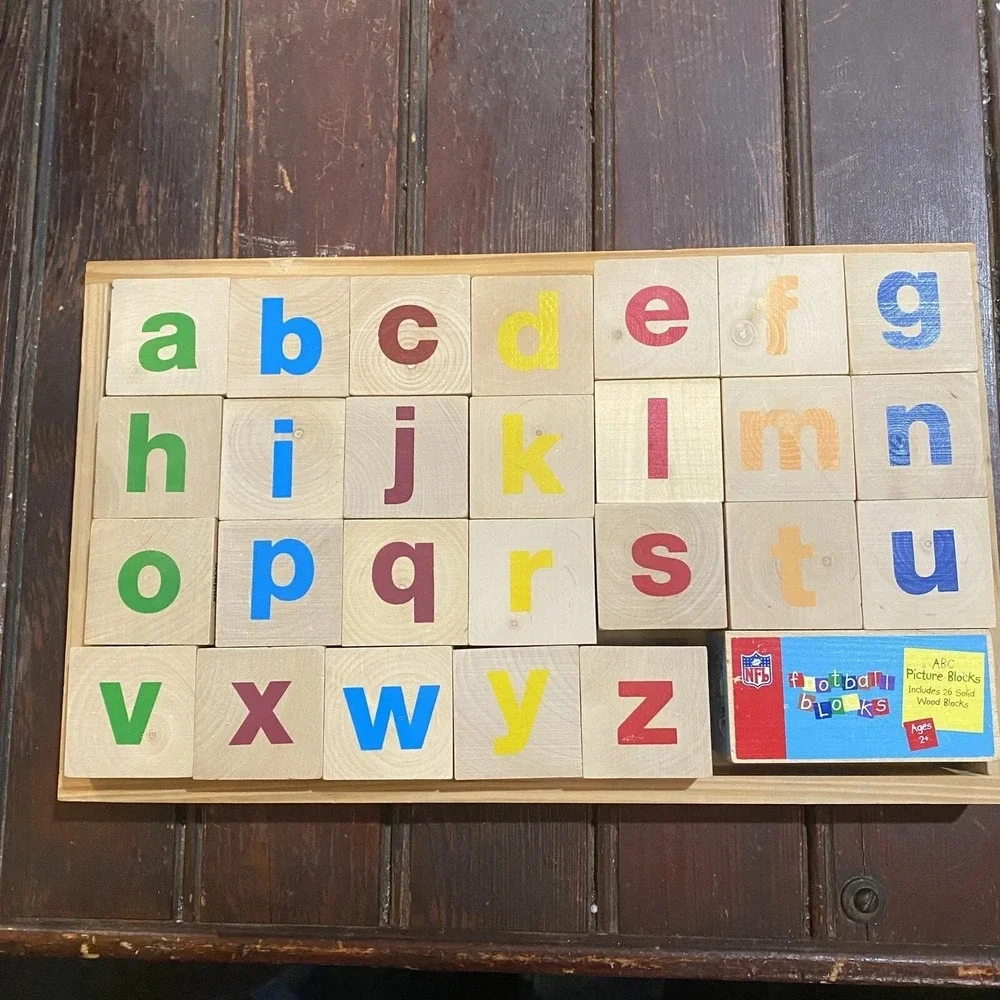Licensed NFL Green Bay Packers‎ Wood Alphabet ABC Picture Stacking Blocks